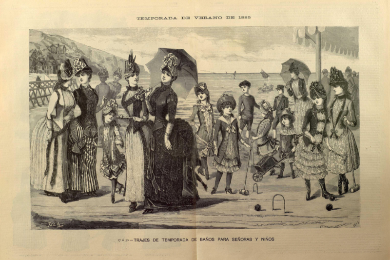 Trajes de temporada de baños. El Salón de la Moda (Temporada de verano de 1885)