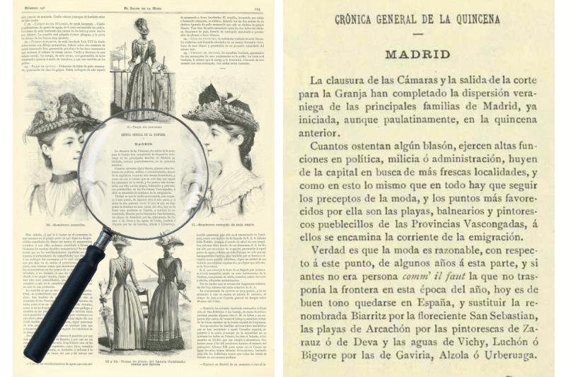 El balneario de Alzola en la Crónica General de la Quincena de El Salón de la Moda (29 de julio de 1889)