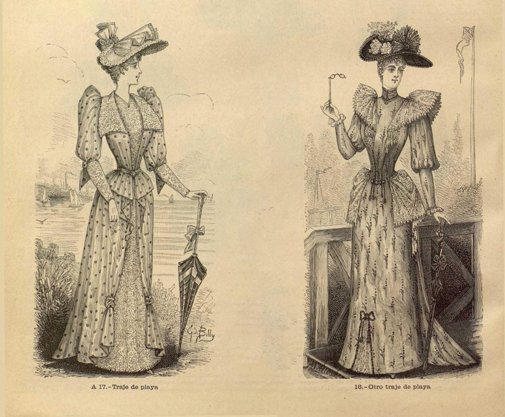 Trajes de playa. El Salón de la Moda (10 de agosto 1891)