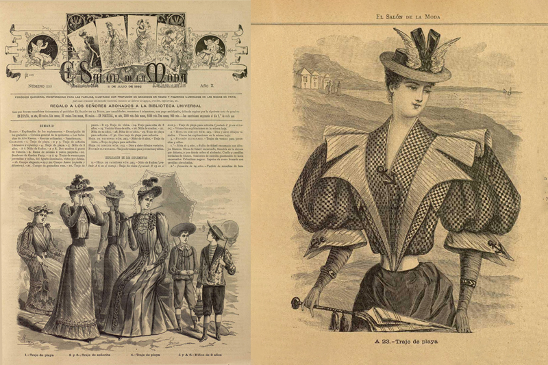 Trajes de playa. El Salón de la Moda (11 de julio de 1892 y 23 de julio de 1894)