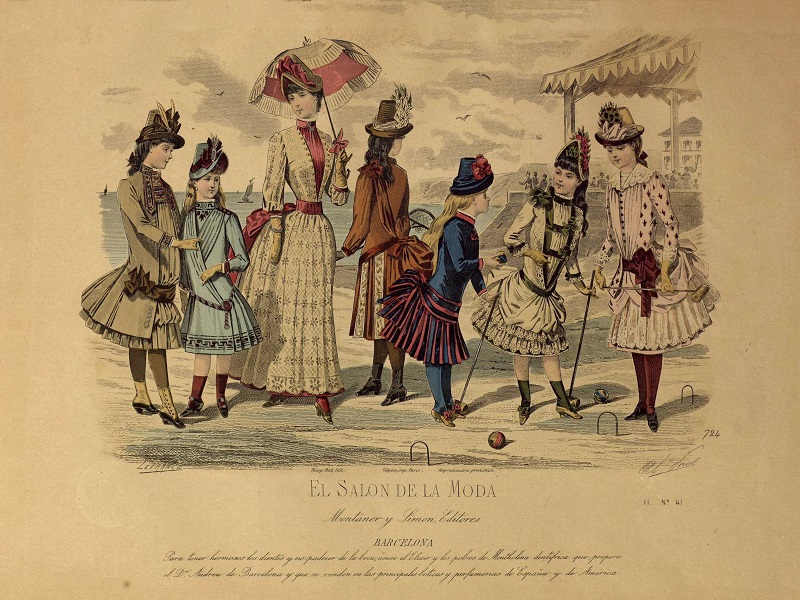 Trajes de playa. El Salón de la Moda (1885)