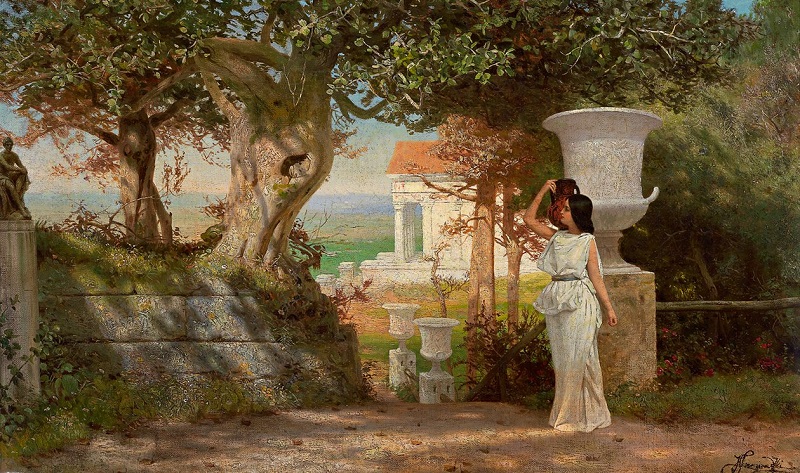 Portadora de agua en un olivar. Henryk Siemiradzki (s. XIX)