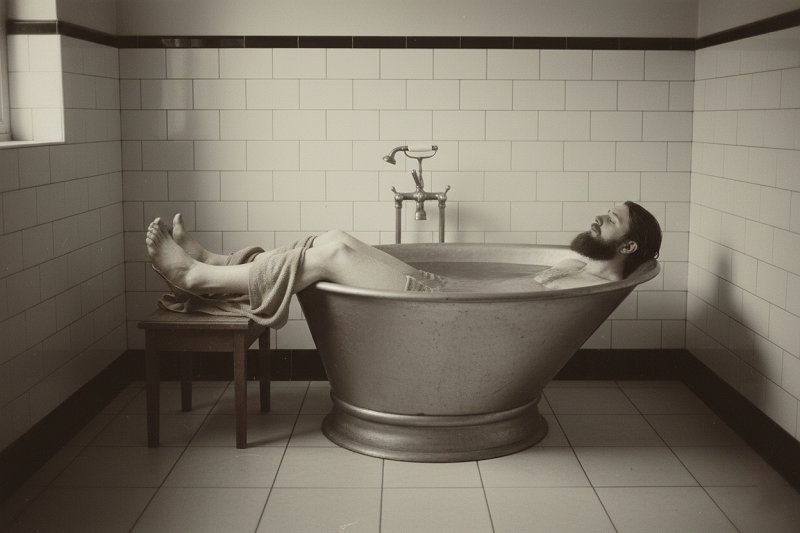 Baño de tronco del siglo XIX