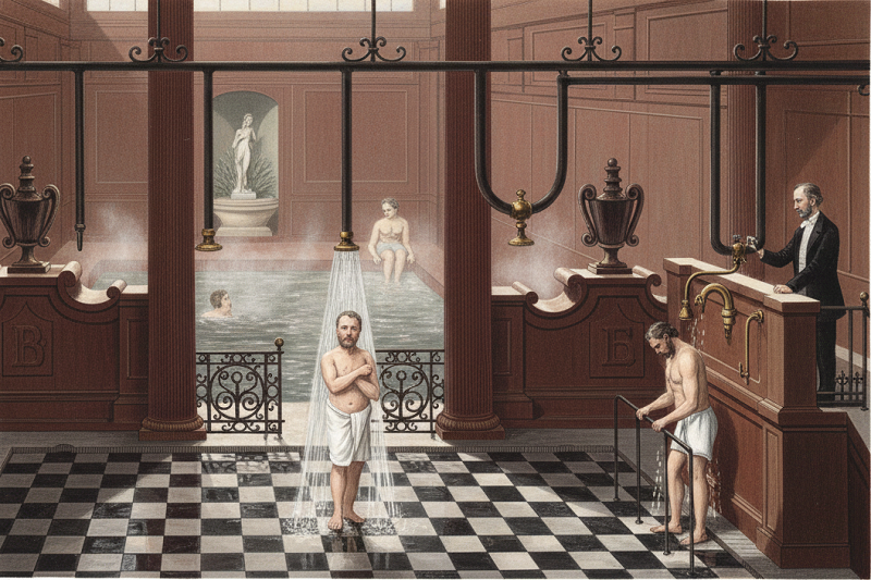 Establecimiento de hidroterapia del siglo XIX