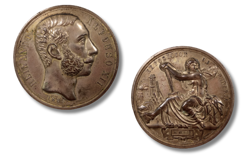 Aguas de Alzola ganadora de la medalla al Mérito de plata otorgada por el rey Alfonso XII en 1883