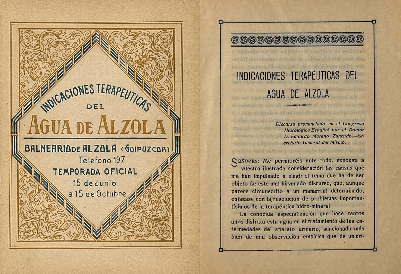 El Primer Congreso Hidrológico Nacional inaugurado por nuestro Médico-Director con la presentación de las indicaciones terapéuticas del agua de Alzola en 1888