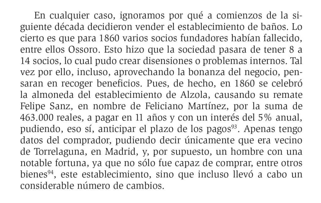 Primer cambio de propietario de Alzola en 1860