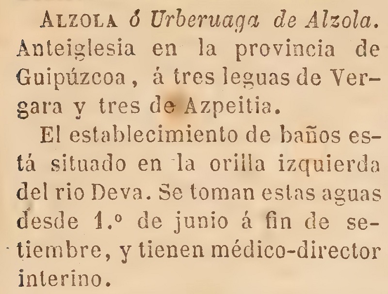 Urberuaga de Alzola en 1850