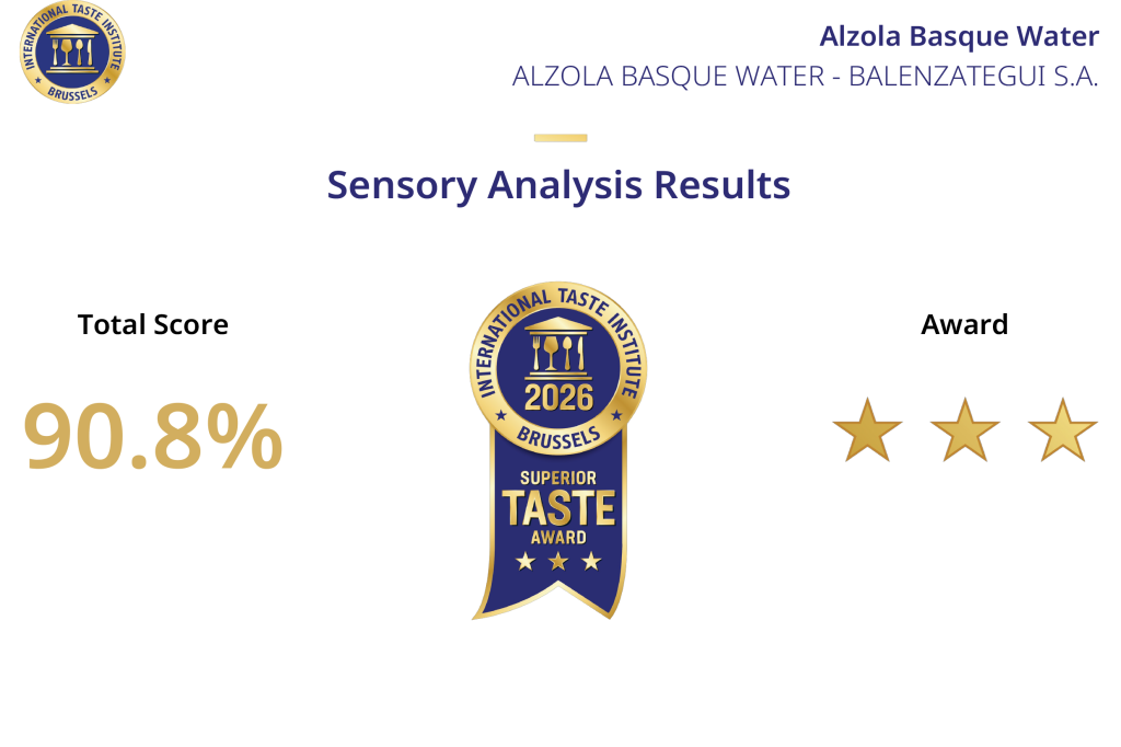 Alzola Basque Water Superior Taste Award 2026